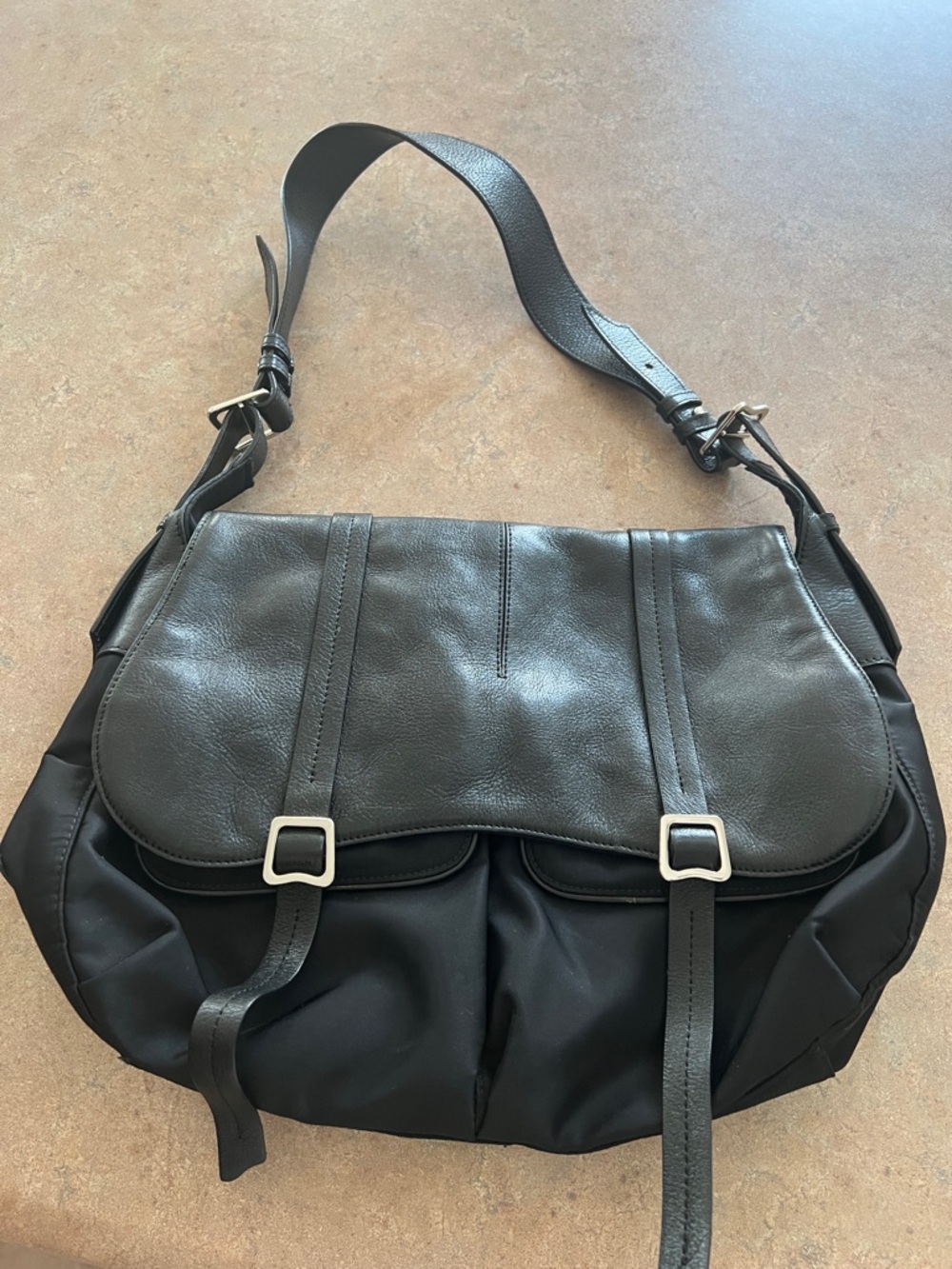 RADLEY LONDON Black Leather-Trim Shoulder Bag